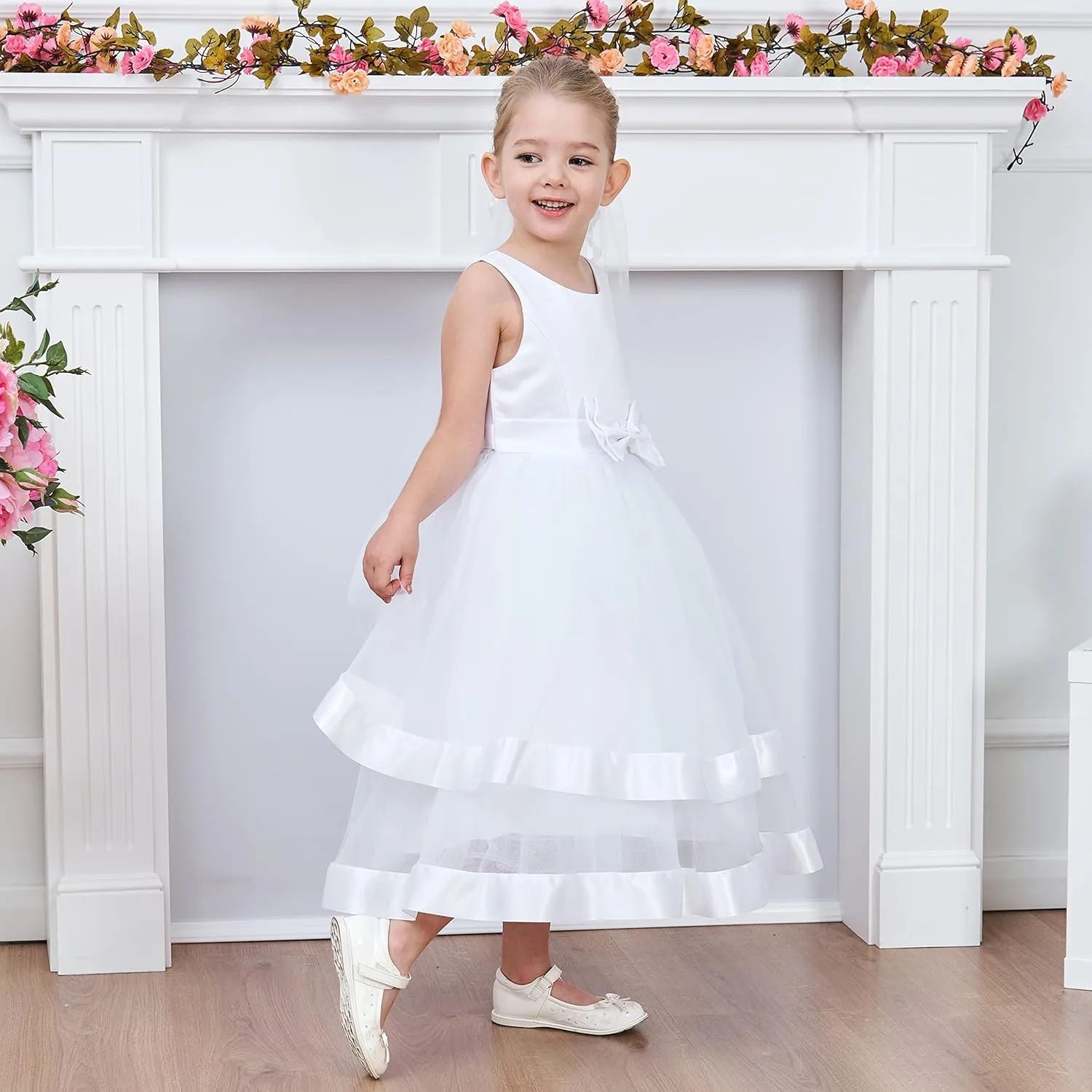 Flower Girl Dress Elegant Party Ball Gowns Vintage Pageant Princess Formal Dress