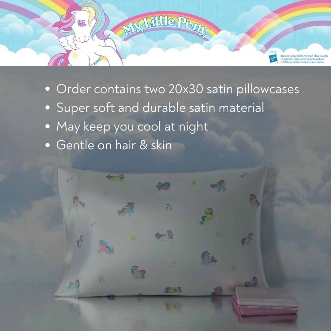 Franco Collectibles My Little Pony Beauty Silky Satin Standard 2 Pack Pillowcase Cover 20x30 for Hair and Skin, (Officially Licensed Product)