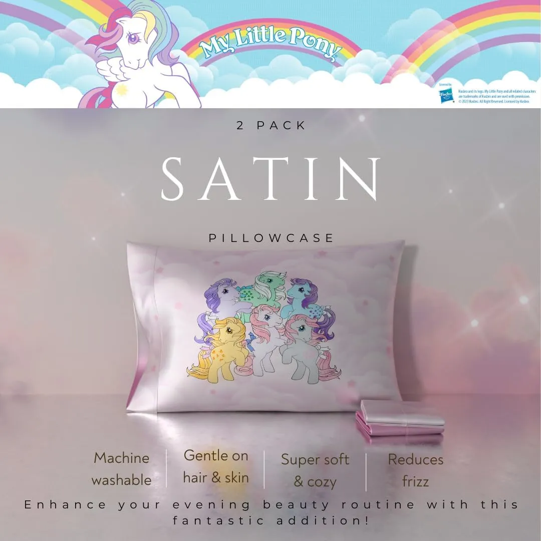 Franco Collectibles My Little Pony Beauty Silky Satin Standard 2 Pack Pillowcase Cover 20x30 for Hair and Skin, (Officially Licensed Product)