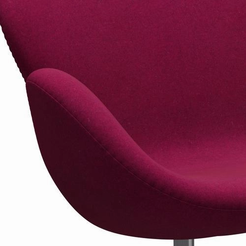 Fritz Hansen Swan Sofa 2-sæder, Satinbørstet Aluminium/Divina Melange Læbestift Pink 