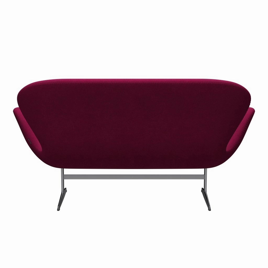 Fritz Hansen Swan Sofa 2-sæder, Satinbørstet Aluminium/Divina Melange Læbestift Pink 