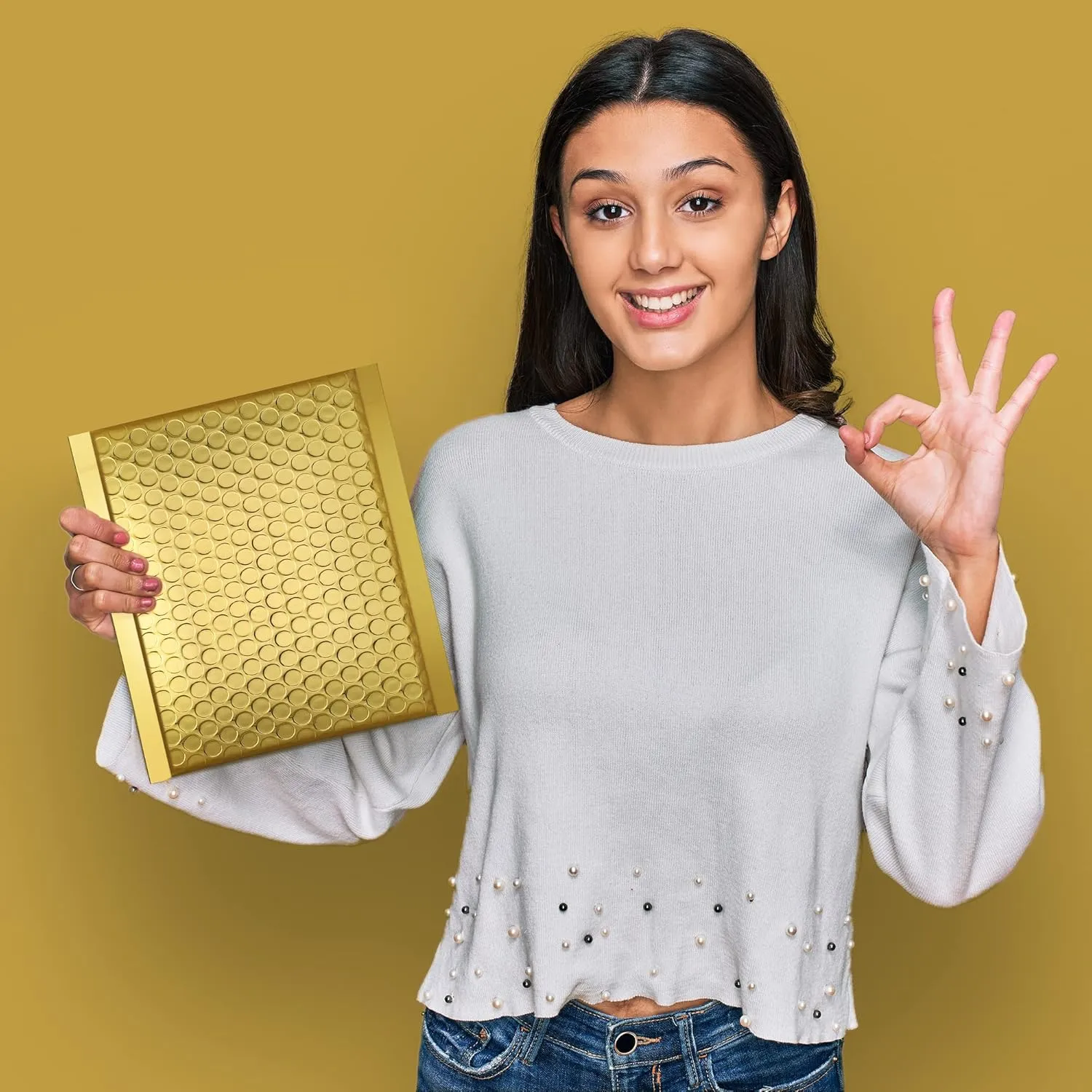 Fuxury Gold Bubble Mailers 6x10 "50 Pack, Strong Adhesion Metallic Bubble Envelopes,Waterproof Padded Envelopes,Durable Padded Mailers,Super Cute Packing for Jewelry, Makeup Supplies,Bulk #0
