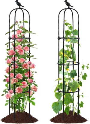 Garden Trellis for Climbing Plant Outdoor, 67" Tall Cucumber Trellis for Pot Raised Bed Climbing Vine Plants Vegetable Pea Bean Tomato Rose Clematis Cucumber Trellis, 2 Pack