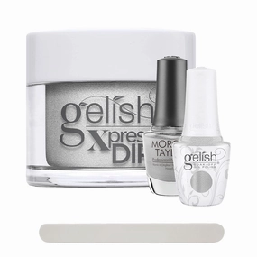 Gelish Disney Villains "Fashion Above All" 3 pc. Trio - Soak-Off Gel Polish, Lacquer, and Dip - Silver Metallic