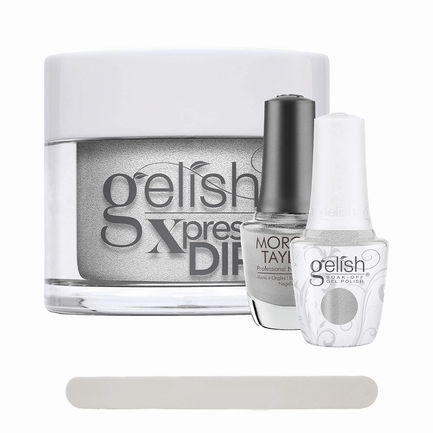 Gelish Disney Villains "Fashion Above All" 3 pc. Trio - Soak-Off Gel Polish, Lacquer, and Dip - Silver Metallic