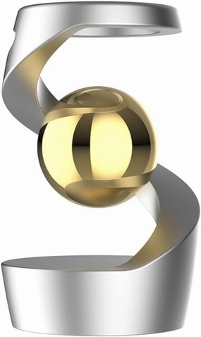 Generic Aerospace Aluminum Adult Fidget Spinner: Optical Illusion Desk Toy, Gravity-Defying Metallic Shape, Stainless Steel Sphere, Stress Relief Kinetic Sculpture (Silver Golden)