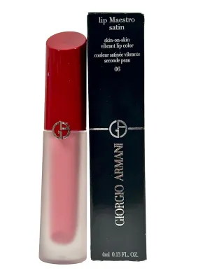 GIORGIO ARMANI Lipstick LIP MAESTRO Satin COLOR # 06 First Date (looks pink) - 4 ML / 0.13 oz - 9466