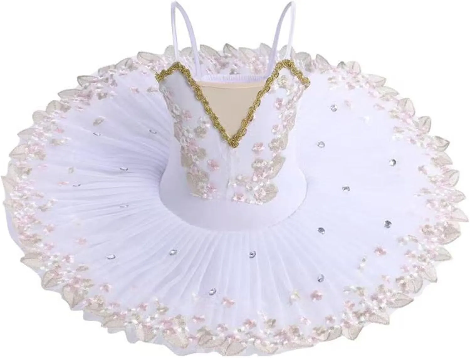 Girls Ballet Skirted Leotards Lace Sequin Tutu Swan Dress Toddler Ballerina Puffy Skirt Dancewear for Kids 1-14 Years