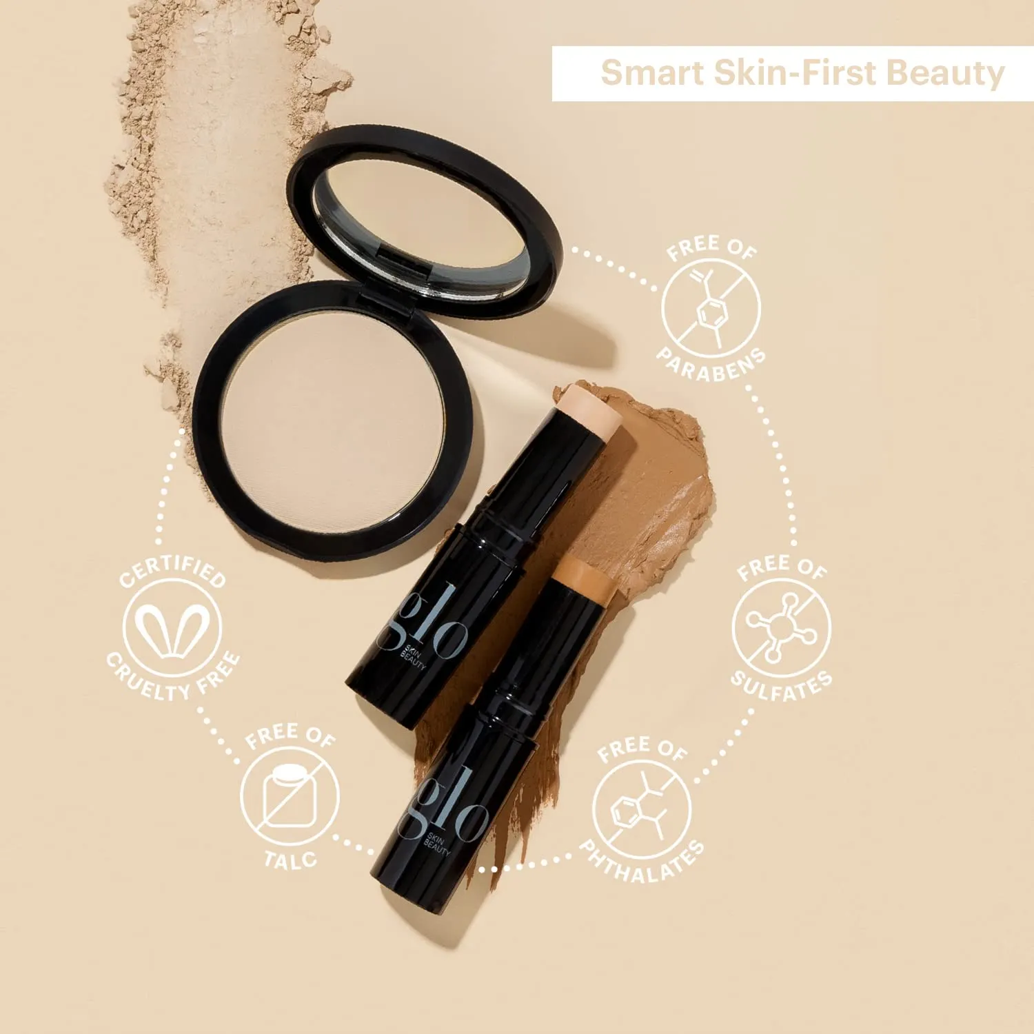 Glo Skin Beauty Eye Shadow Quad | Expertly Matched Shades for A Custom Eye Statement, (Cool Glow)