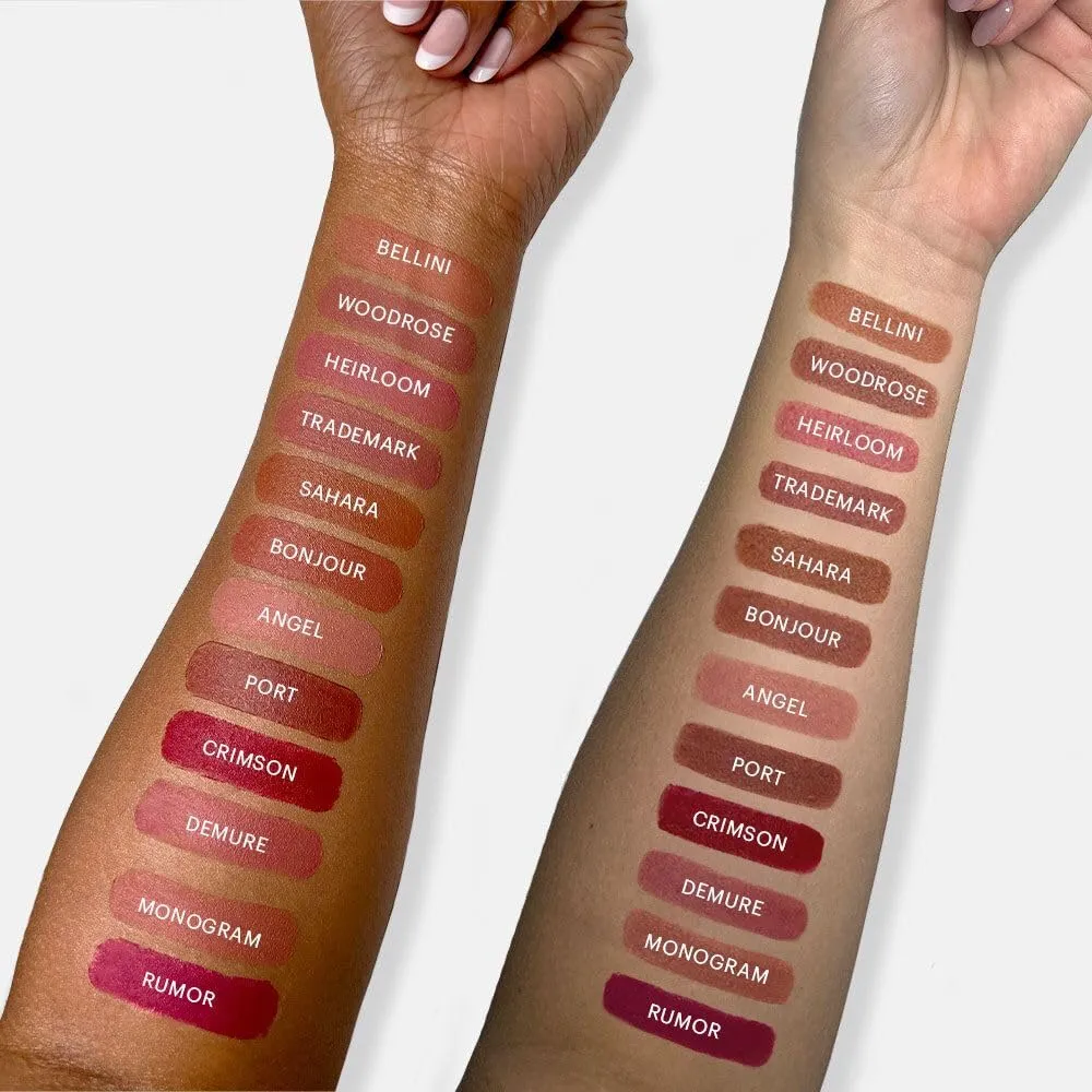 Glo Skin Beauty Suede Matte Lip Crayon (Bonjour) - Longwearing Formula Stays On All Day, With Conditioning Shea Butter   Mango Seed Oil for a Velvety Smooth Finish