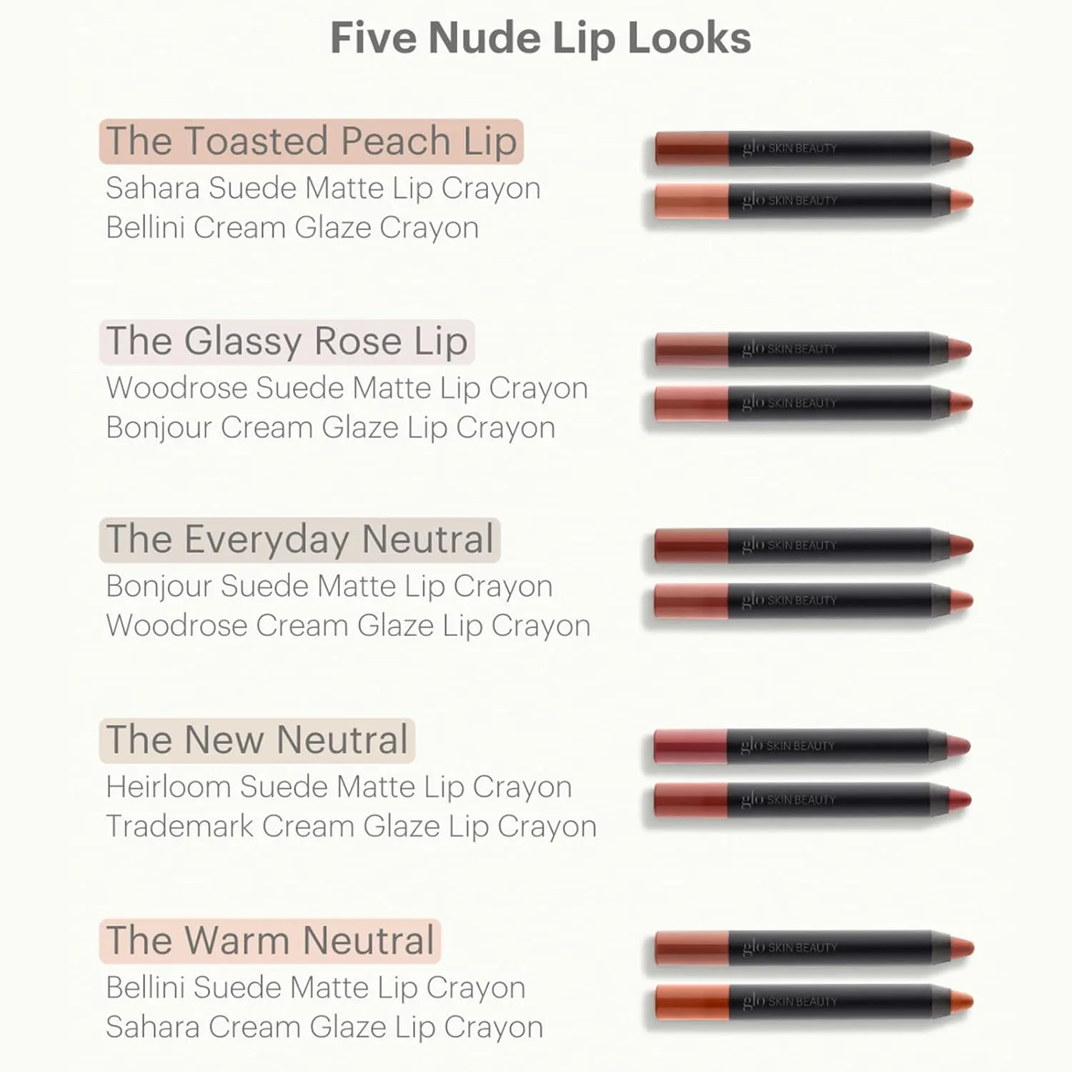 Glo Skin Beauty Suede Matte Lip Crayon (Bonjour) - Longwearing Formula Stays On All Day, With Conditioning Shea Butter   Mango Seed Oil for a Velvety Smooth Finish