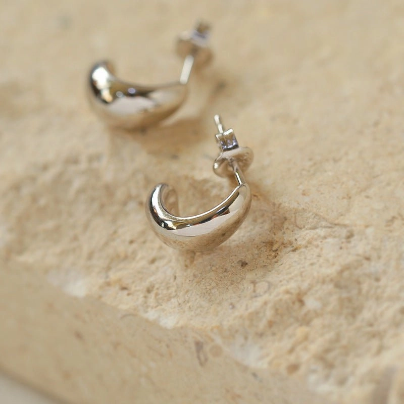 Glossy Water Drop Huggie Earrings