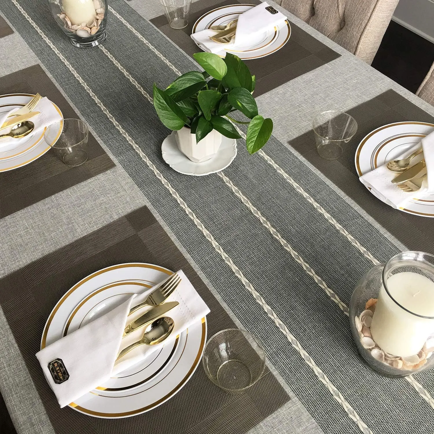 Gold Plastic Silverware Set - 300 Piece Reusable & Recyclable Cutlery for Weddings, Anniversaries, Showers, Parties - Includes 100 Forks, 100 Spoons, 100 Knives - Elegant Party Utensils by JL Prime