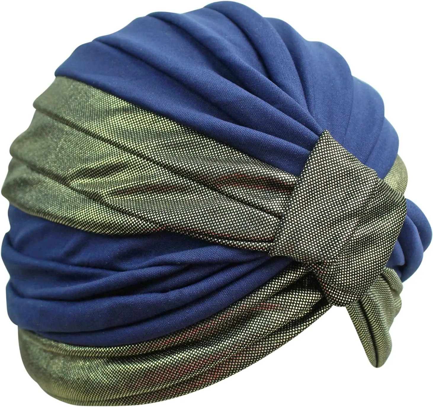Gold Trim Fashion Turban Head Wrap for Women
