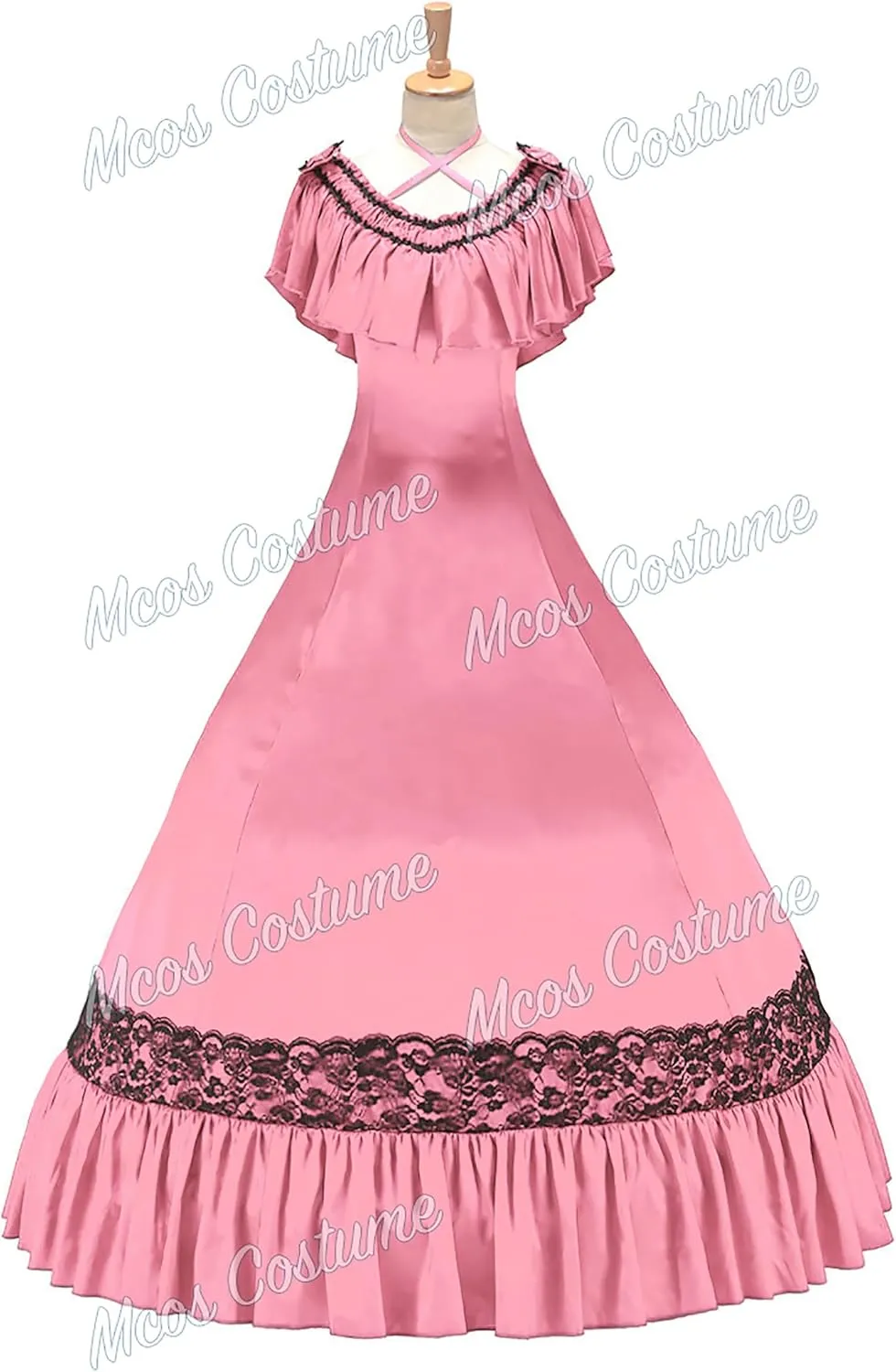 Gorgeous Herrlich Elegant Lolita Doll Neck Strap Lace Ball Gown Dress Pink