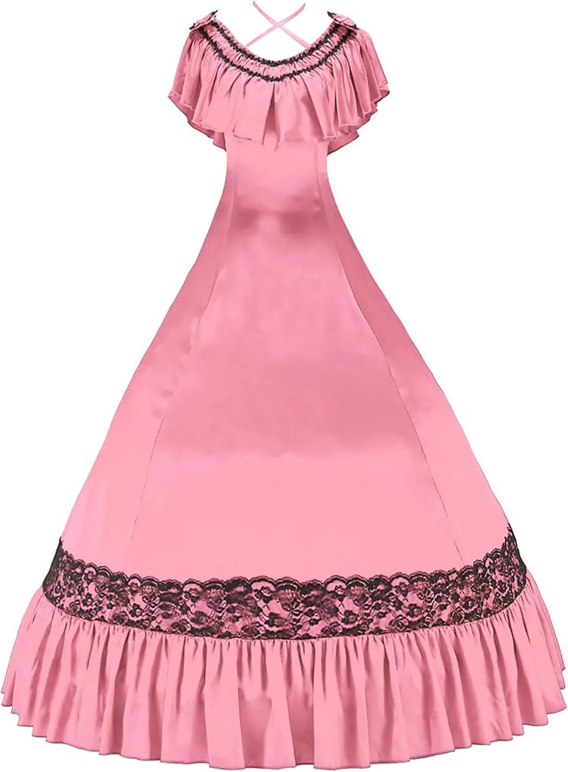 Gorgeous Herrlich Elegant Lolita Doll Neck Strap Lace Ball Gown Dress Pink