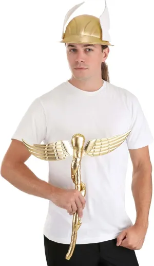 Hermes Costume Accessory Kit with Helmet, Wings, and Caduceus