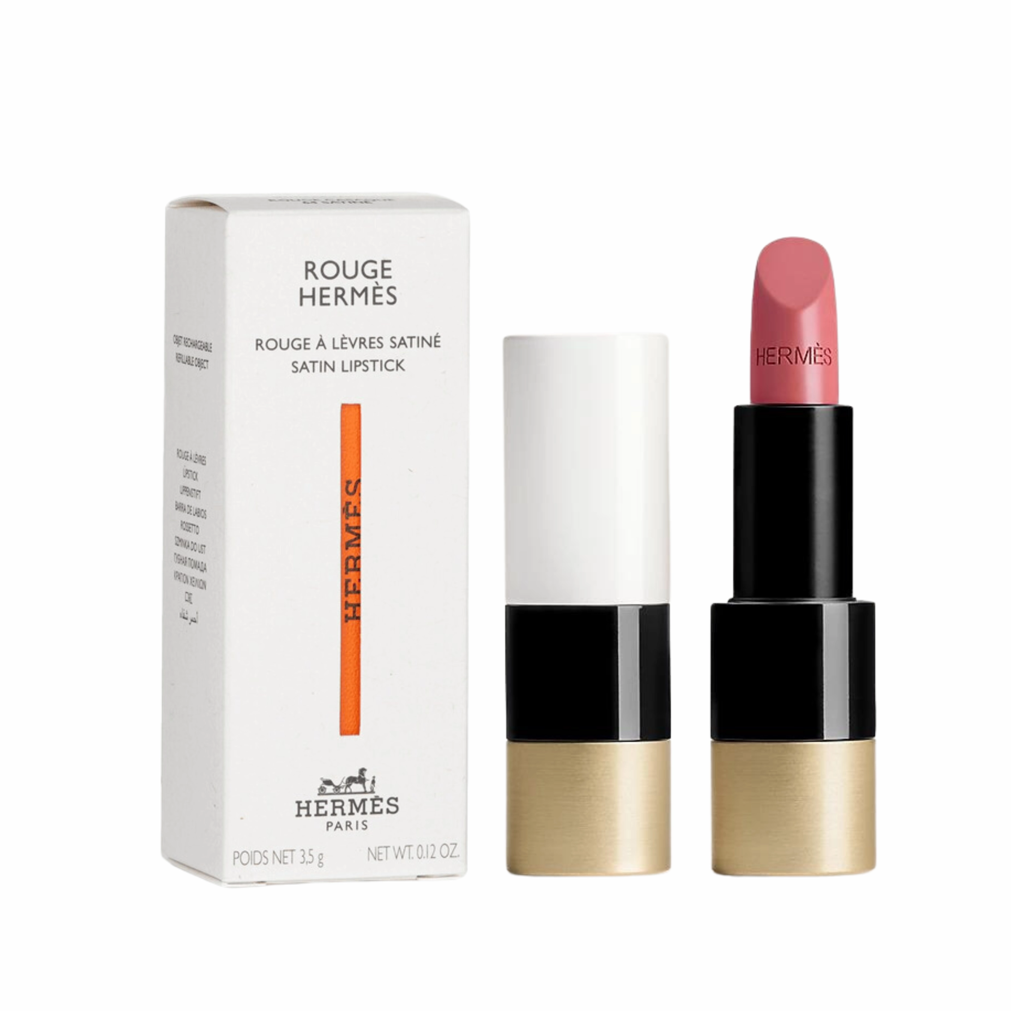 Hermes Rouge A Levres Satine Satin Lipstick - Rose Encens 64, 3.5g