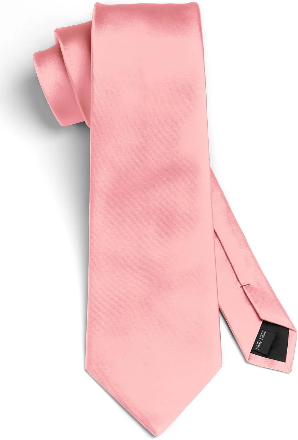HISDERN Mens Solid Color Ties Formal Satin Necktie and Pocket Square Set Classic Wedding Business Tie & Handkerchief