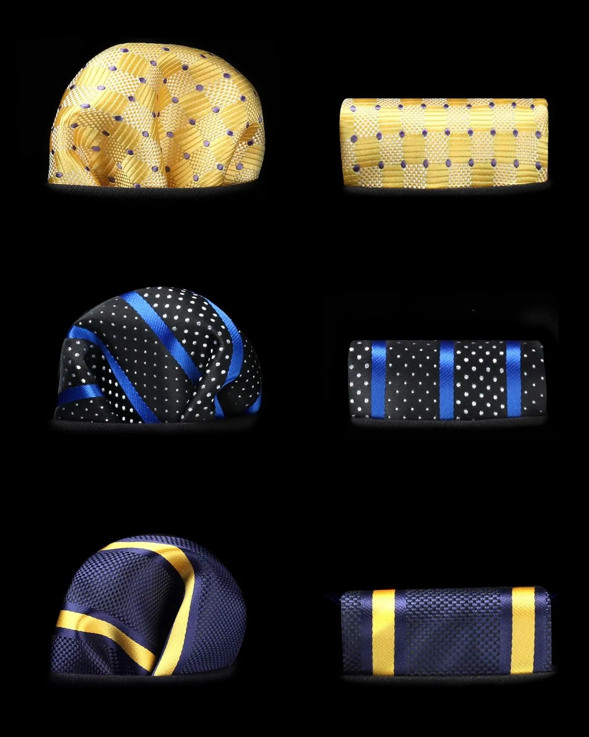 HISDERN Mens Ties Extra Long Tie and Pocket Square Set 63 Inch XL Tie Pack Collection Present Box Necktie Lot 3 PCS