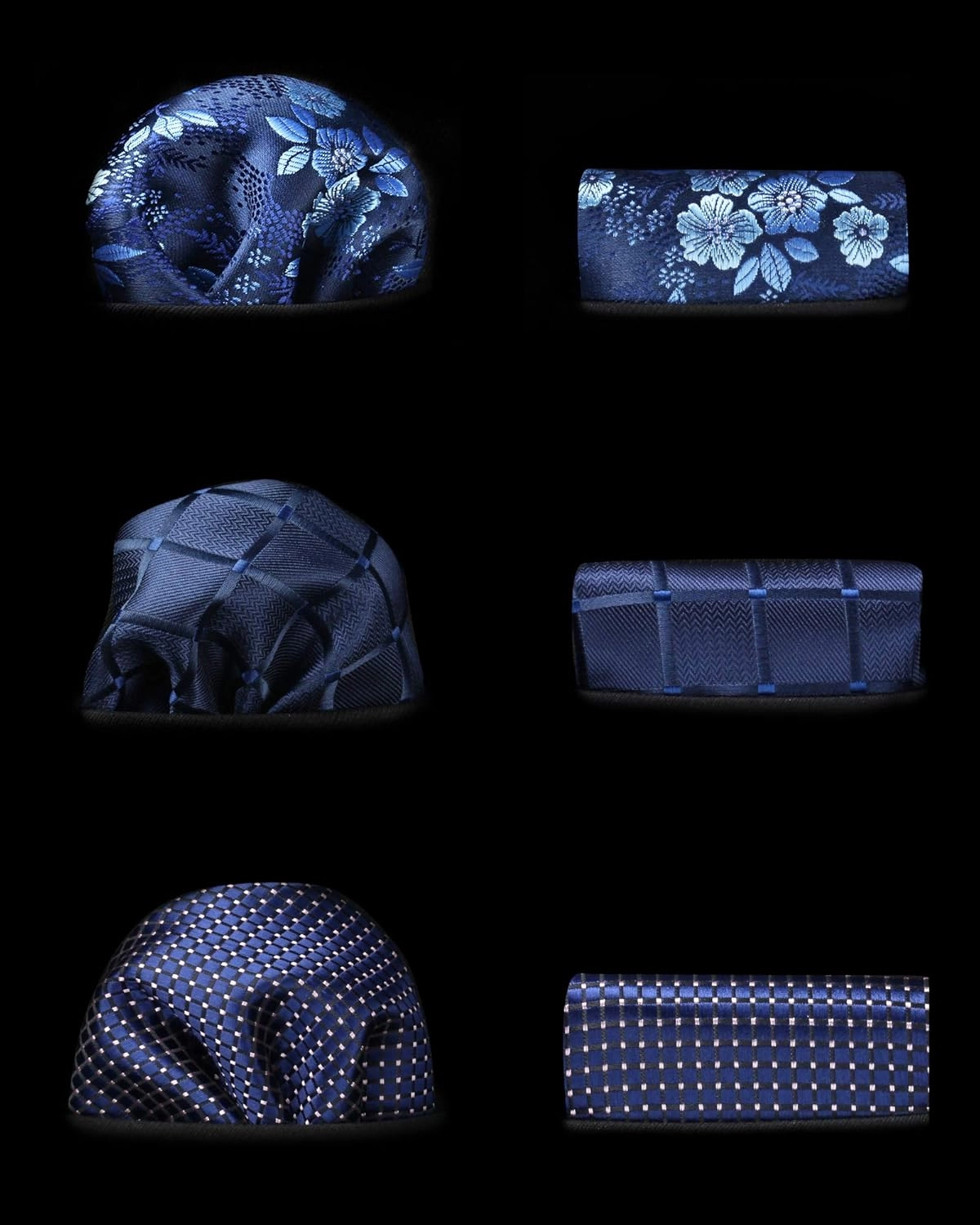 HISDERN Mens Ties Extra Long Tie and Pocket Square Set 63 Inch XL Tie Pack Collection Present Box Necktie Lot 3 PCS