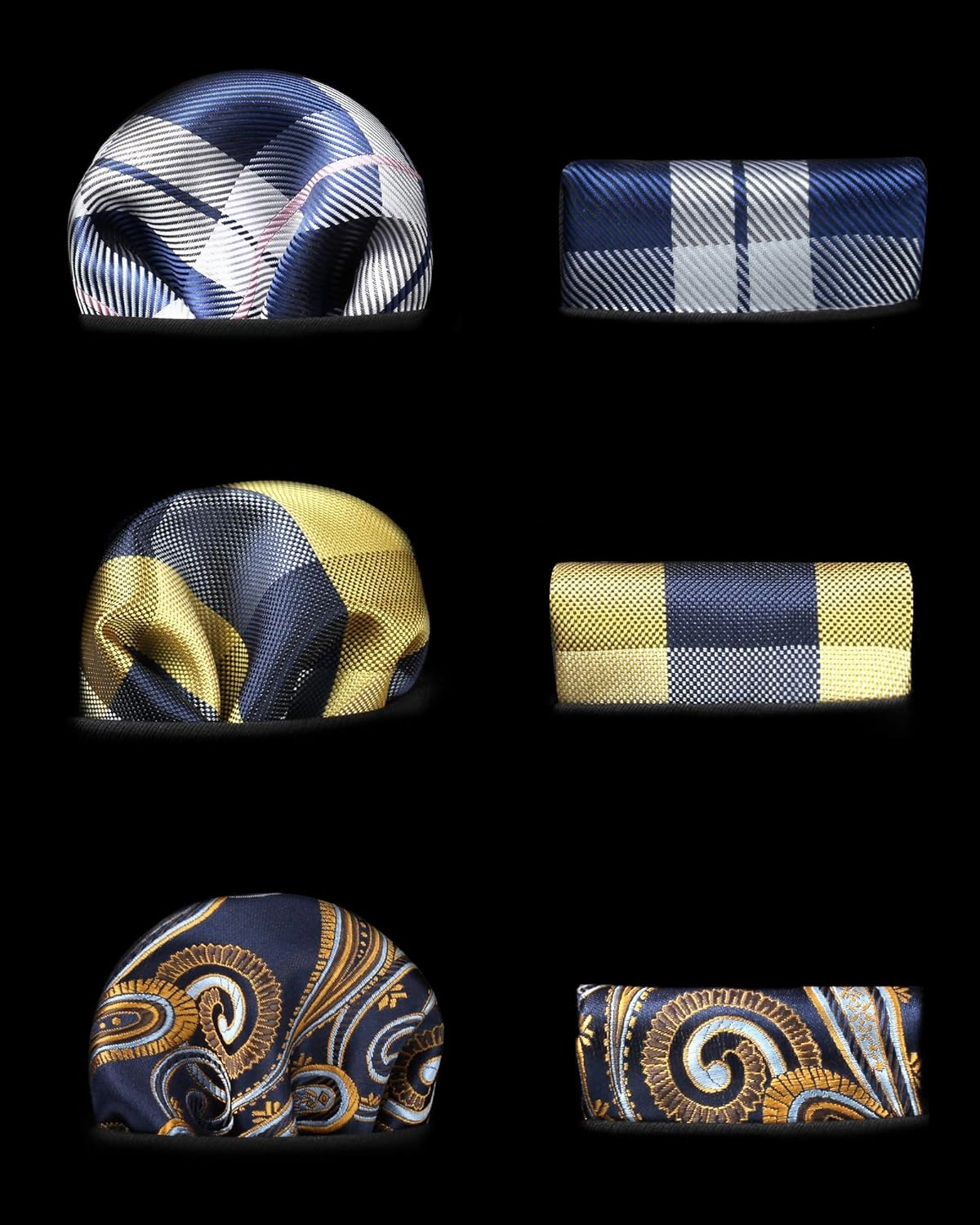 HISDERN Mens Ties Extra Long Tie and Pocket Square Set 63 Inch XL Tie Pack Collection Present Box Necktie Lot 3 PCS