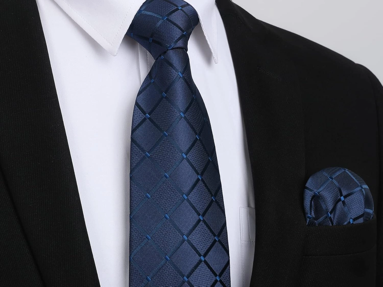 HISDERN Mens Ties Extra Long Tie and Pocket Square Set 63 Inch XL Tie Pack Collection Present Box Necktie Lot 3 PCS