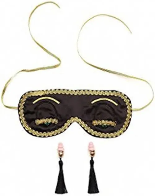 Holly's Dream Set: Audrey-Inspired Eye Mask and Earplug Collection (Midnight Black)