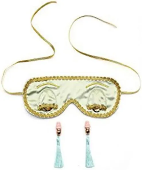 Holly's Dream Set: Audrey-Inspired Eye Mask and Earplug Collection (Pale Moss)