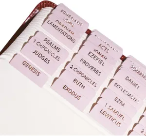 Idyllic Grace - Bible Tabs, Embossed Rose Gold Foil, Bible Study Tool, Bible Journaling, Old and New Testament, Christian, Catholic, Apocrypha, Indexing, 90 Tabs, Matte Laminated, Durable - Whimsical
