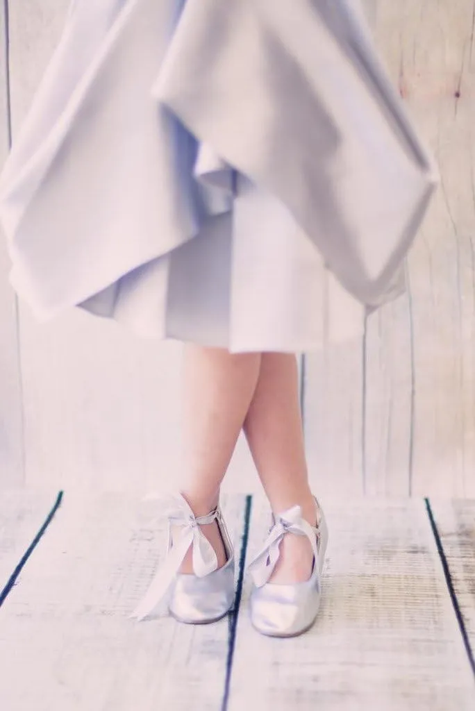 iGirlDress Dazzling Ballerina Flats Shoes with Satin Ribbon Ties