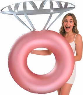 Inflatable Pool Float Diamond Ring Floatie for Bachelorette Party, Beach Bachlorette Accessories Decoration for Bride,Engagement Party, Bridal Shower Party Favors