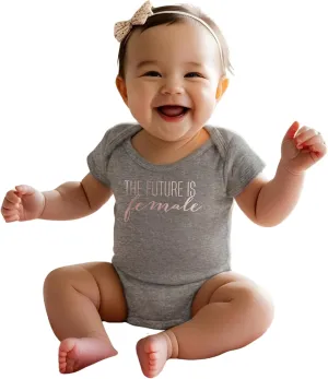 It's Your Day Clothing Rose Gold The Future Is Female Baby Bodysuit - Feminist Girl Aunt Baby Clothes