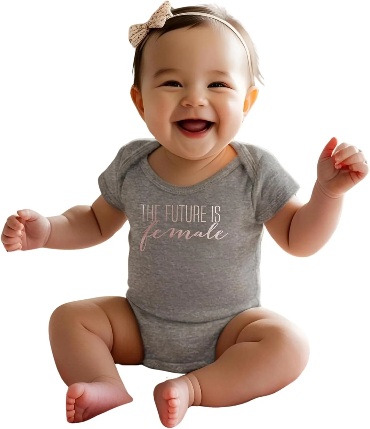 It's Your Day Clothing Rose Gold The Future Is Female Baby Bodysuit - Feminist Girl Aunt Baby Clothes
