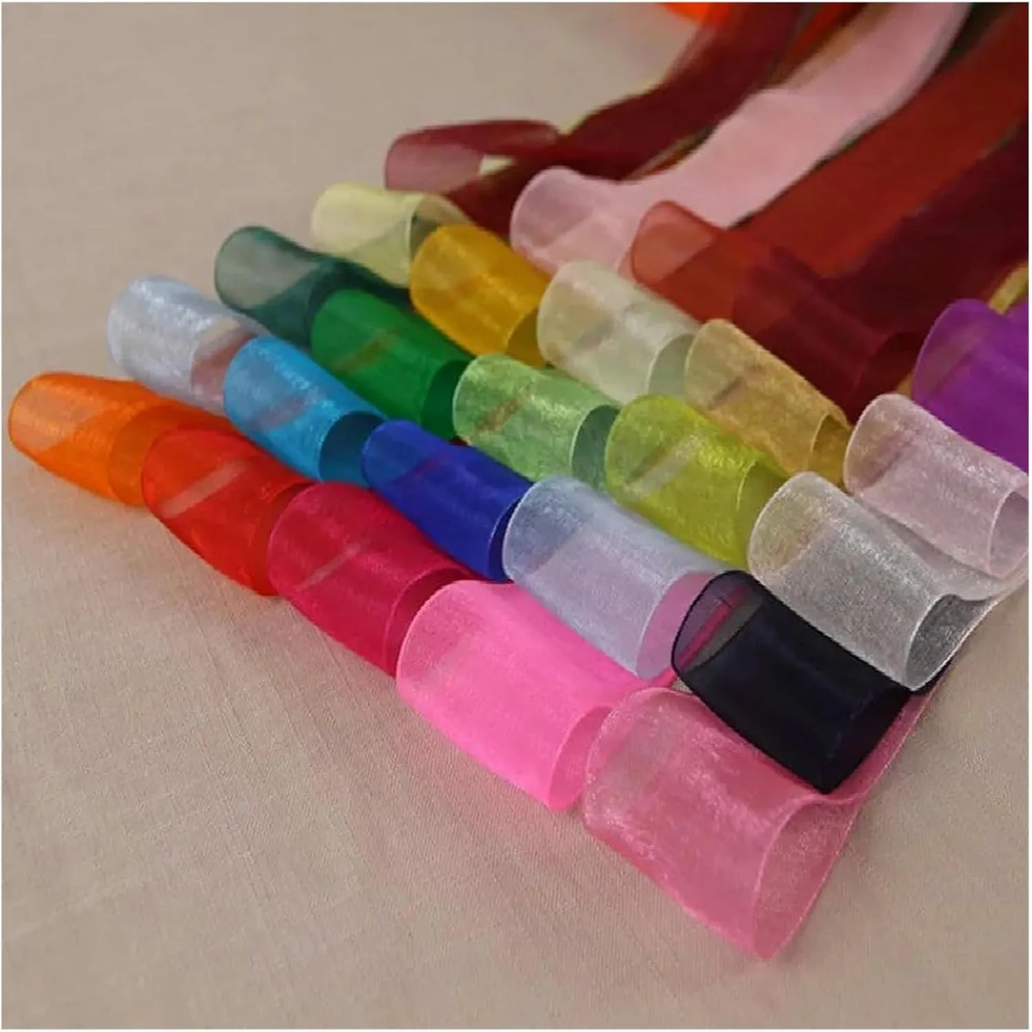 Ivory Satin,Christmas Ribbons, Stain Wrap Ribbon Christmas Day Decorative Ribbon Organza Ribbon for Wrapping Home DIY Packaging Wedding(Pink,12mm Organza)