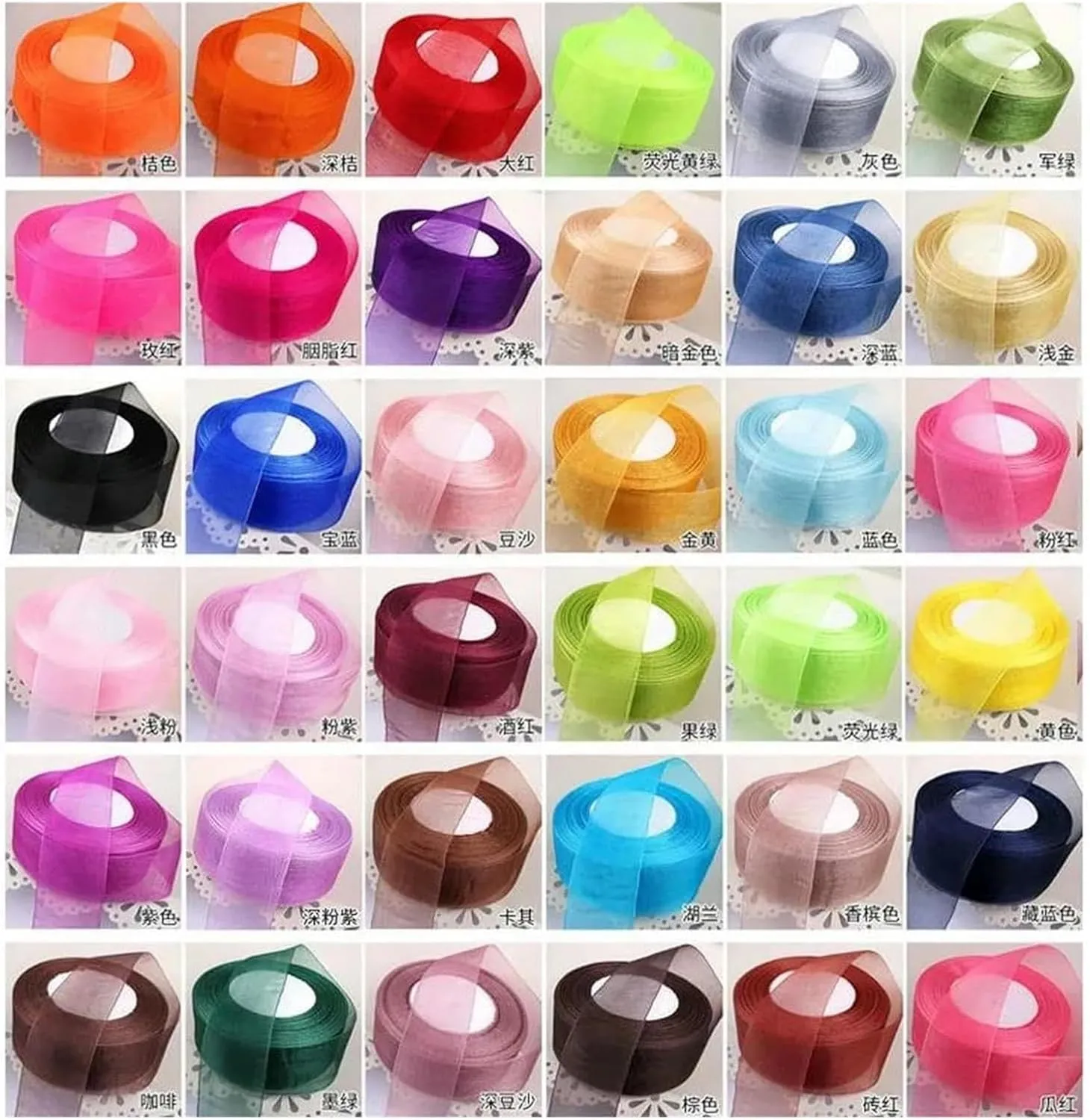 Ivory Satin,Christmas Ribbons, Stain Wrap Ribbon Christmas Day Decorative Ribbon Organza Ribbon for Wrapping Home DIY Packaging Wedding(Pink,12mm Organza)