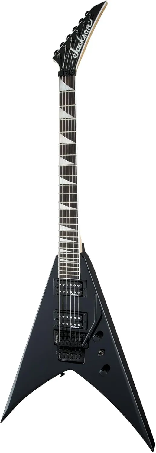Jackson King V JS32 Electric Guitar - Gloss Black Bundle with Cable, Tuner, Strap, Picks, and Austin Bazaar Instructional DVD