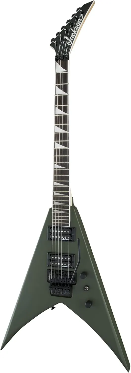 Jackson King V JS32 Electric Guitar - Matte Army Drab Bundle with Cable, Tuner, Strap, Picks, and Austin Bazaar Instructional DVD