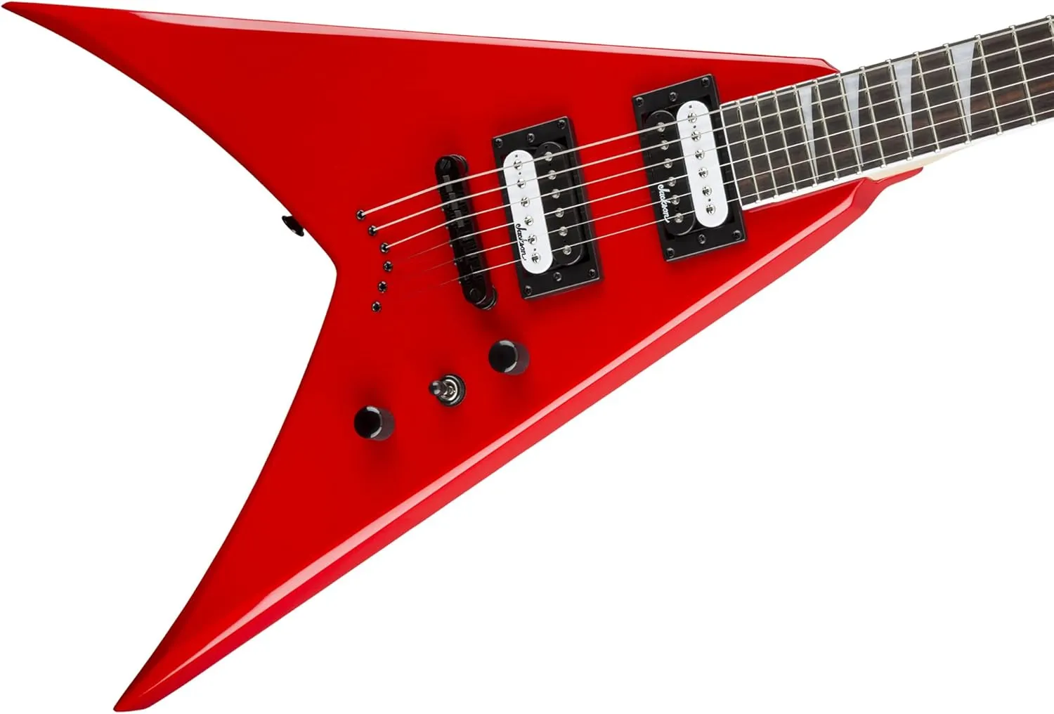 Jackson King V JS32T Electric Guitar - Ferrari Red Bundle with Cable, Tuner, Strap, Picks, and Austin Bazaar Instructional DVD