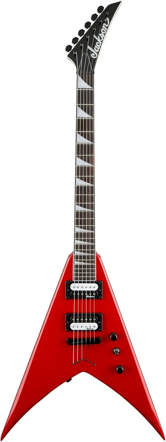 Jackson King V JS32T Electric Guitar - Ferrari Red Bundle with Cable, Tuner, Strap, Picks, and Austin Bazaar Instructional DVD