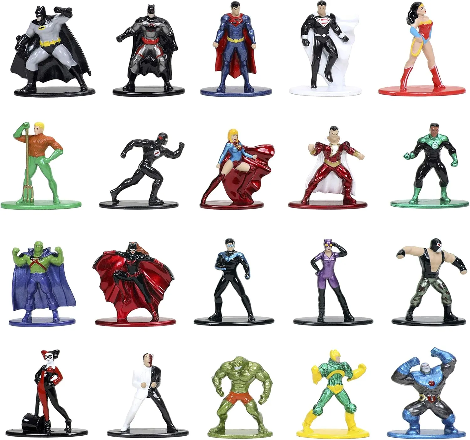 JADA Toys DC Comics 1.65" Die-cast Metal Collectible Figures 20-Pack Wave 3, Toys for Kids and Adults, Silver