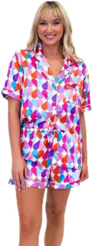 JANE MARIE Sweet Heart Satin Pajama Short Set