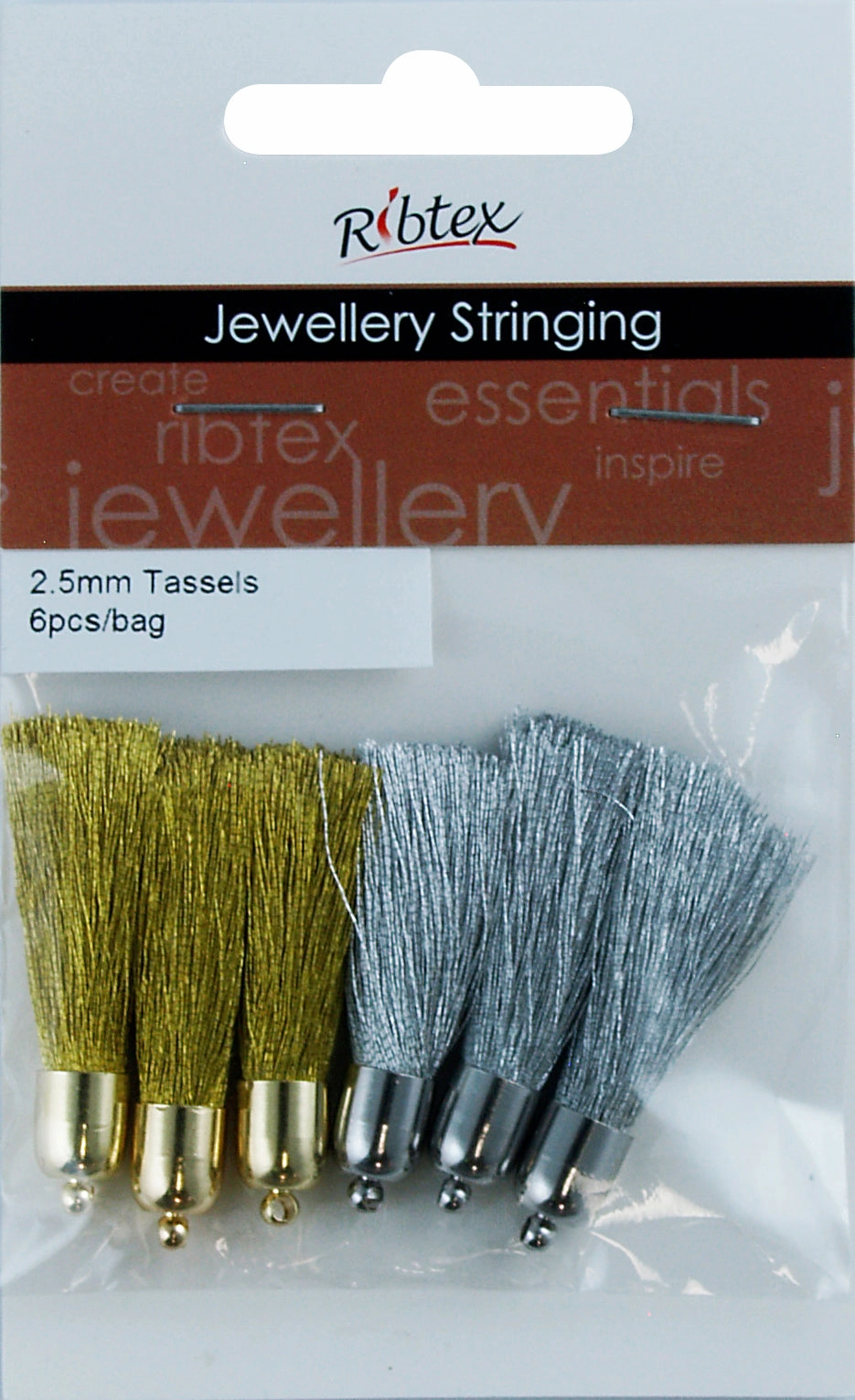 JF TASSEL 2.5MM GOLD SILVER 6PC