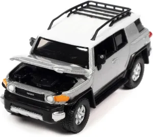 Johnny Lightning 2007 Toyota FJ Cruiser Titanium Silver Metallic with White Top and Roofrack Classic Gold Collection Series Limited Edition 1/64 Diecast Model Car