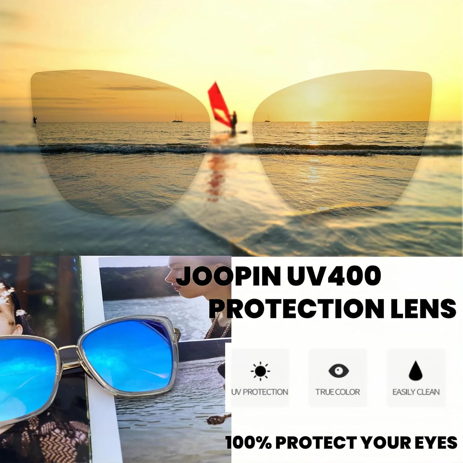Joopin Oversized Cateye Sunglasses for Women Fashion Cat Eye Sun Glasses UV Protection Ladies Shades Sunnies