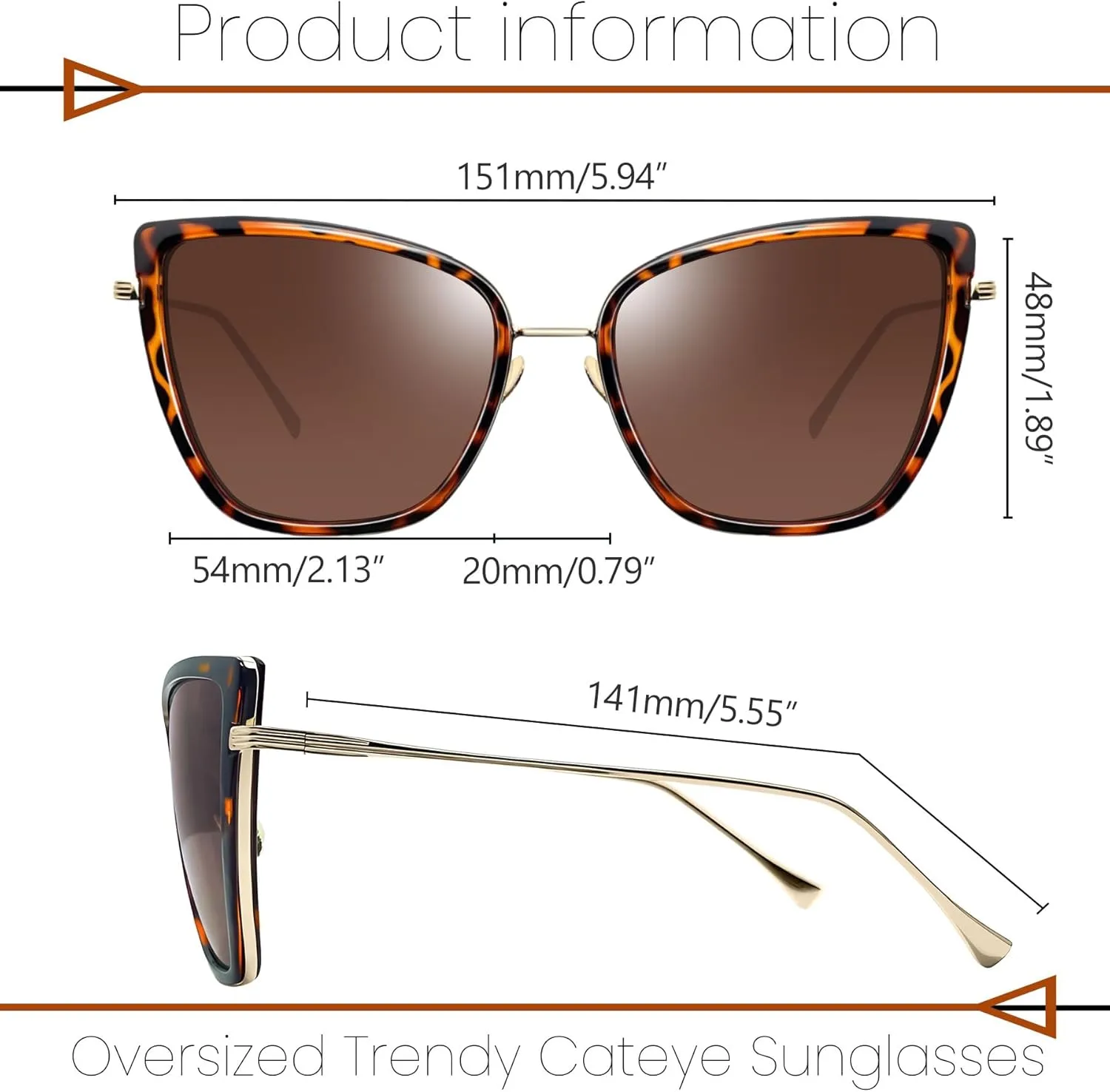 Joopin Oversized Cateye Sunglasses for Women Fashion Cat Eye Sun Glasses UV Protection Ladies Shades Sunnies