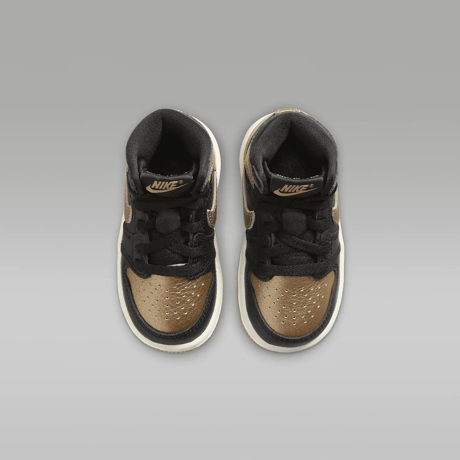 Jordan 1 Retro High OG Baby/Toddler Shoes (FD1413-071, Black/Sail/Metallic Gold)