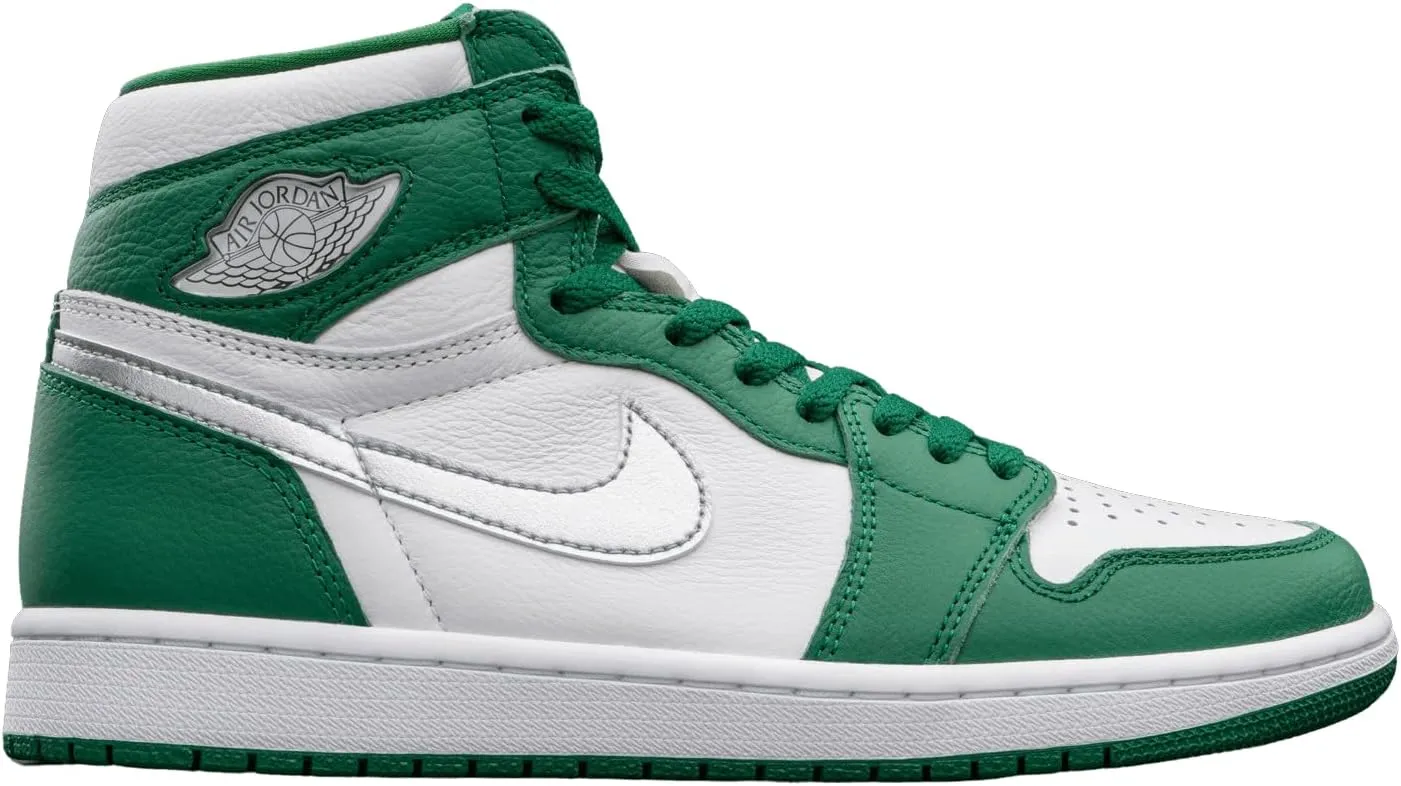 Jordan Men's Air 1 Retro High OG , Gorge Green/Metallic Silver-wh, 12