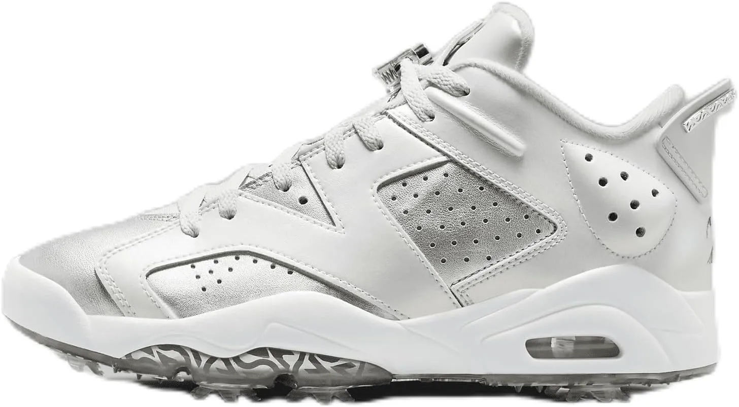 Jordan Retro 6 G NRG Men's Golf Shoes (FD6719-001, Photon Dust/White/Metallic Silver) Size 5