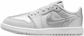 Jordan 1 Retro Low Silver Little Kids' Shoes (FQ5436-002, Neutral Grey/White/Metallic Silver) Size 10.5
